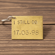 I STILL DO 21 Years Keyring Husband Wife Gifts 21st Anniversary Personalised BRASS Keychain