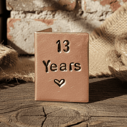 13 Years Hand Stamped Copper Anniversary Card 13th Anniversary Gifts