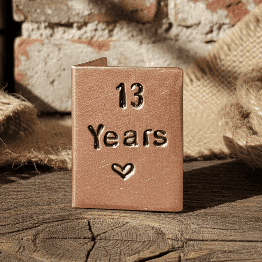 13 Years Hand Stamped Copper Anniversary Card 13th Anniversary Gifts