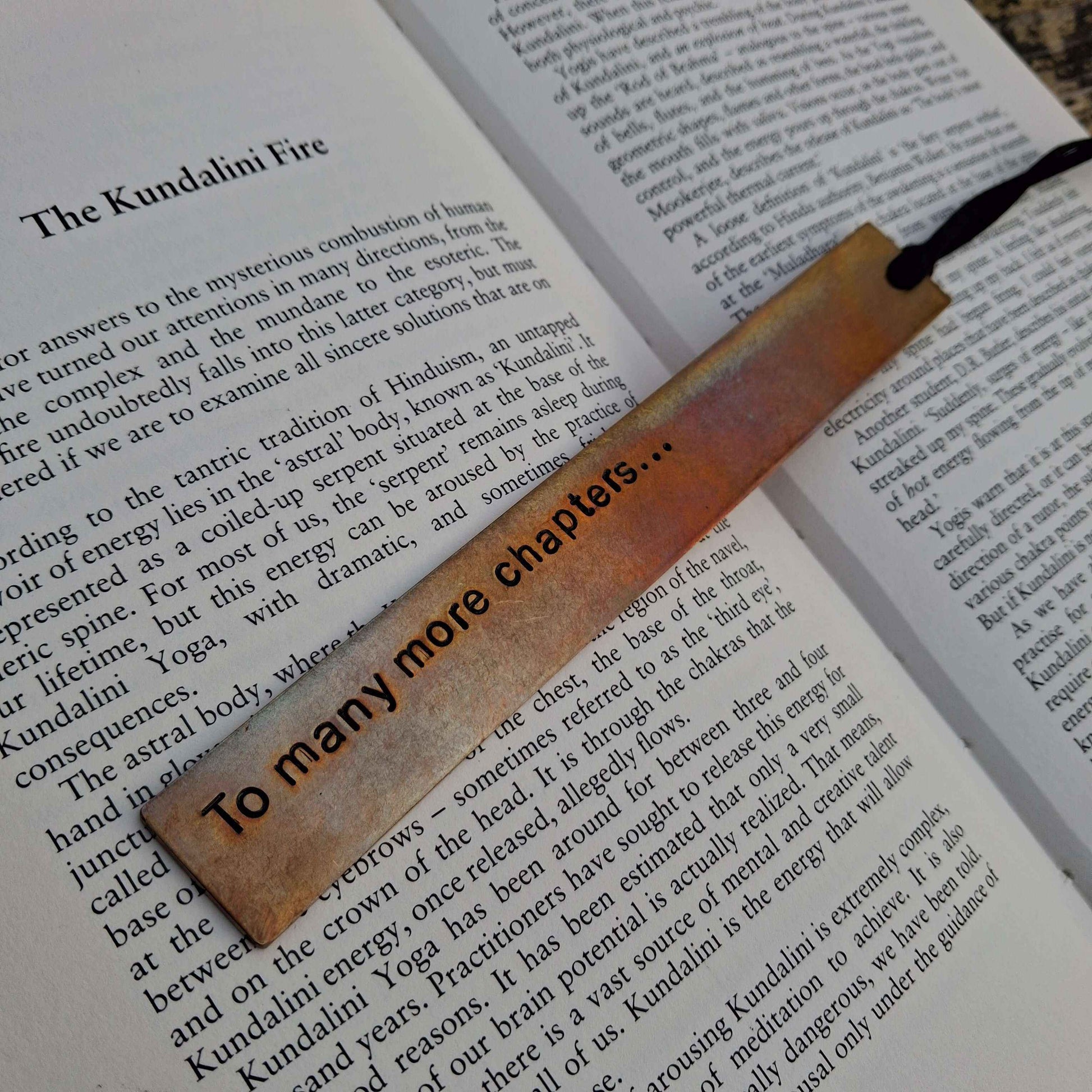 Bronze Bookmark To Many More Chapters Personalised Gift Hand Stamped