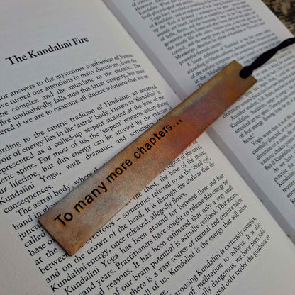 Bronze Bookmark To Many More Chapters Personalised Gift Hand Stamped
