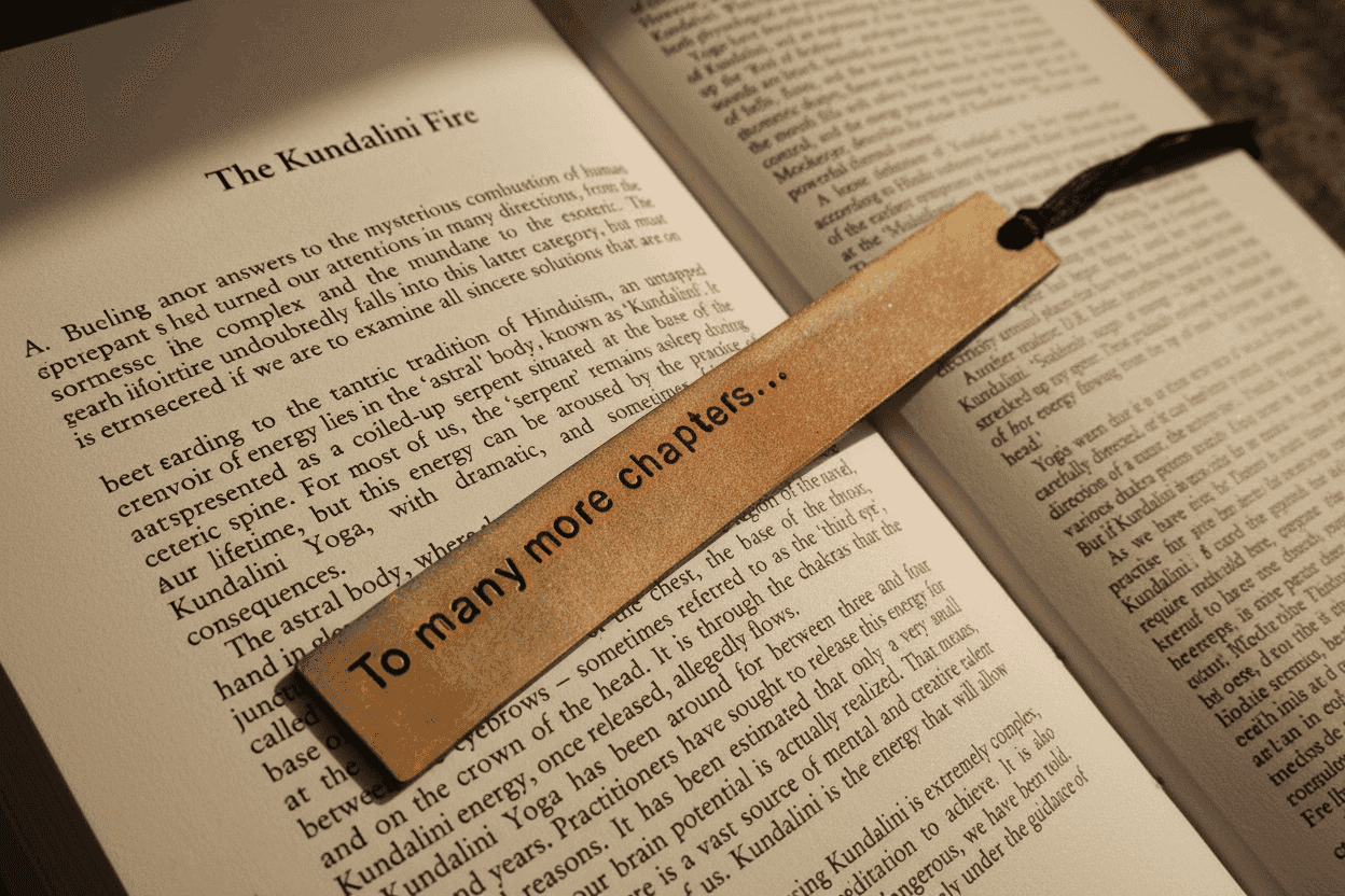 Bronze Bookmark To Many More Chapters Personalised Gift Hand Stamped