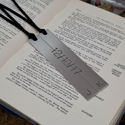 Anniversary Bookmark Pair Personalised Set Of 2 Book Marks