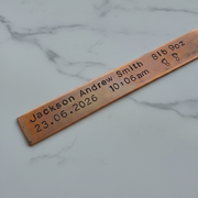 Birth Announcement Bronze Bookmark New Baby Gift
