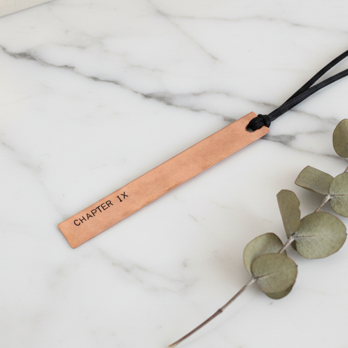 9th Anniversary CHAPTER IX 9 Years Copper Bookmark Personalised Gift