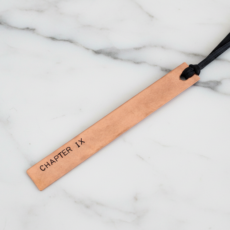 9th Anniversary CHAPTER IX 9 Years Copper Bookmark Personalised Gift