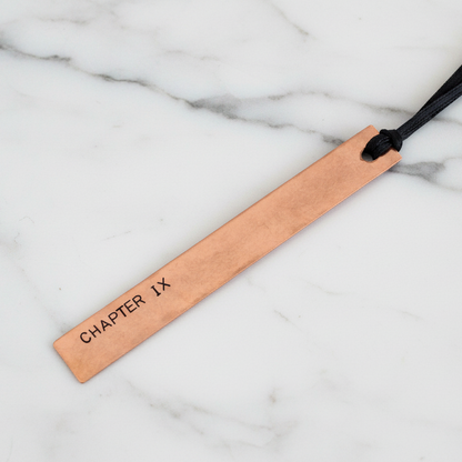 9th Anniversary CHAPTER IX 9 Years Copper Bookmark Personalised Gift
