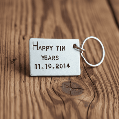 HAPPY TIN YEARS 10th Anniversary Gifts Keyring Keychain