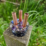 Midnight Mini Cloudbuster 3 Pipe Orgonite Lapis Lazuli Amethyst Moonstone Chemtrails 5g EMF Orgone