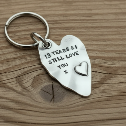 13th Anniversary 13 Years Gifts Love You Keychain