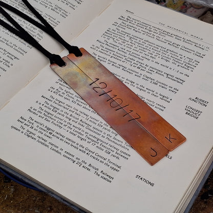 Bronze Anniversary Bookmark Pair Personalised Set