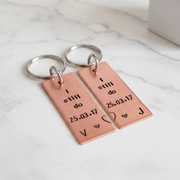 Anniversary Keychain Personalised Pair Of I Still Do Copper 7th Set