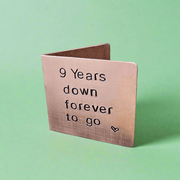 9 Years Down Forever To Go Copper Anniversary Card 9th Wedding Anniversary Gifts