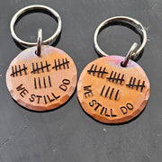Tally Mark Of 19 Years 19th We Still Do Keyring Set Bronze Wedding Anniversary Gifts Personalised Keychain