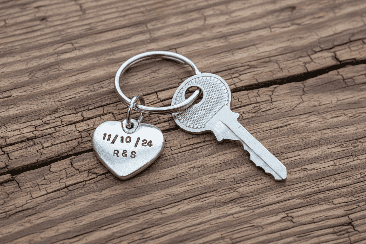 Valentines Day Keychain Anniversary Gift Heart PersonalisedCute Keychain Anniversary Gift Heart Personalised