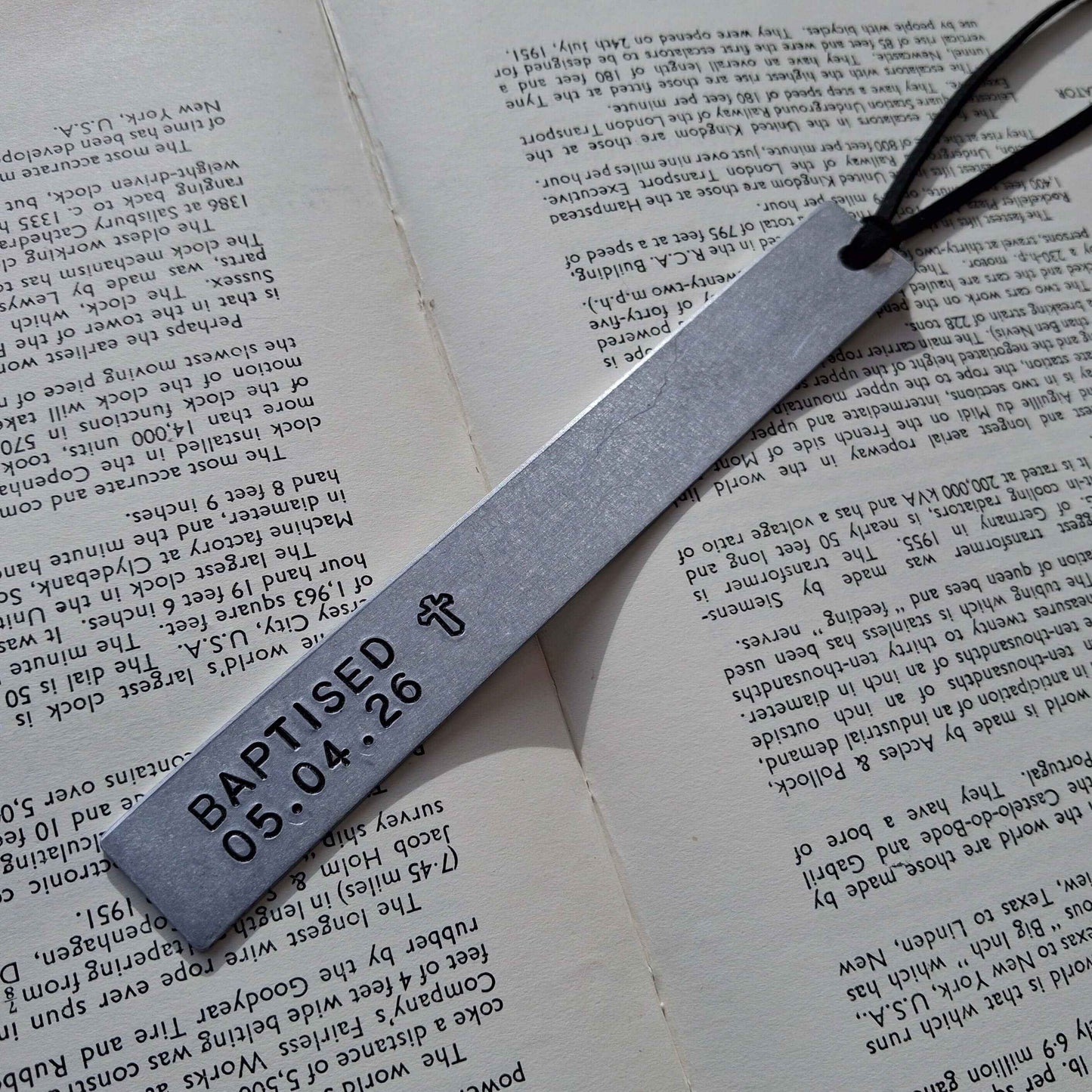 Baptism Gift Metal Bookmark Personalised Baptised
