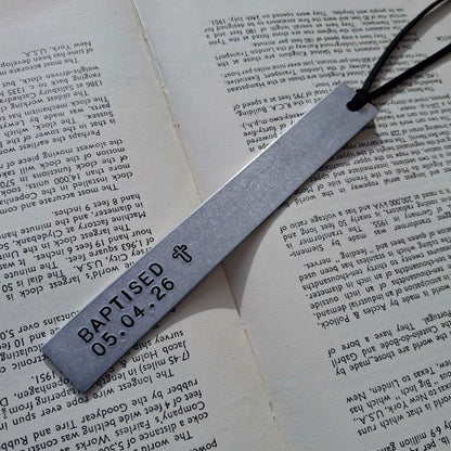 Baptism Gift Metal Bookmark Personalised Baptised