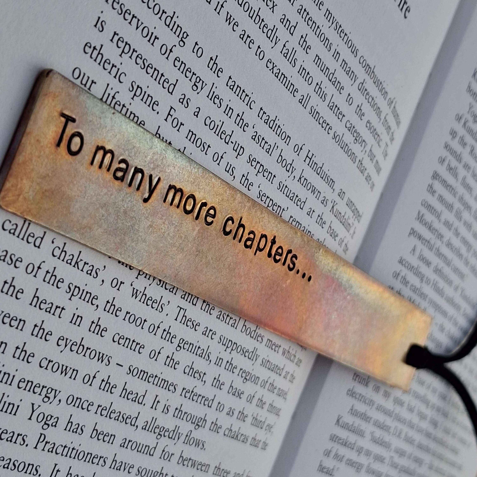 Bronze Bookmark To Many More Chapters Personalised Gift Hand Stamped