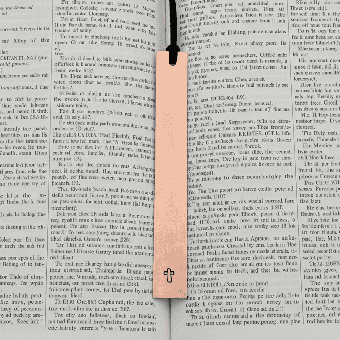 Copper Bookmark Personalised Bible Marker Cross Gift Hand Stamped Baptism Gift