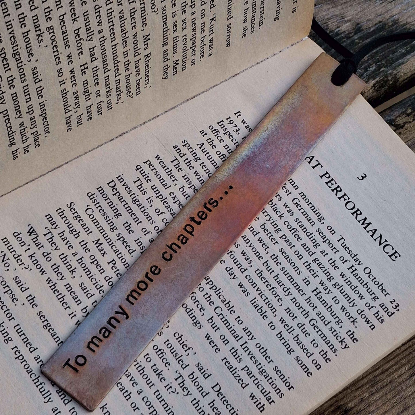 Bronze Bookmark To Many More Chapters Personalised Gift Hand Stamped
