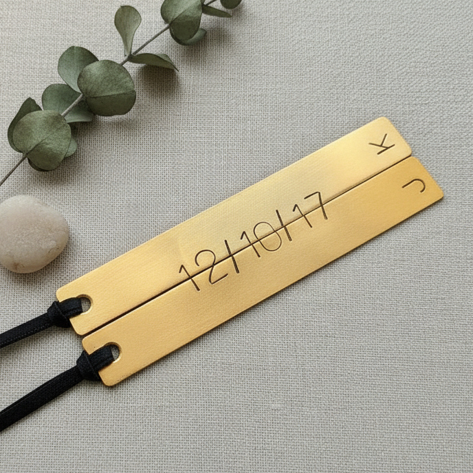 Brass Anniversary Bookmark Pair Personalised Set Of 2 Book Marks