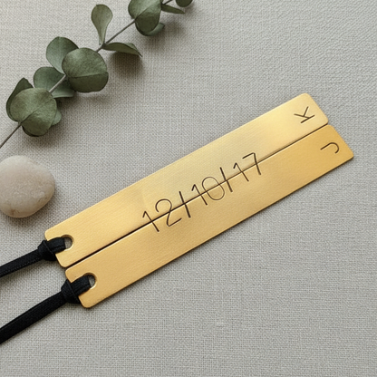 Brass Anniversary Bookmark Pair Personalised Set Of 2 Book Marks