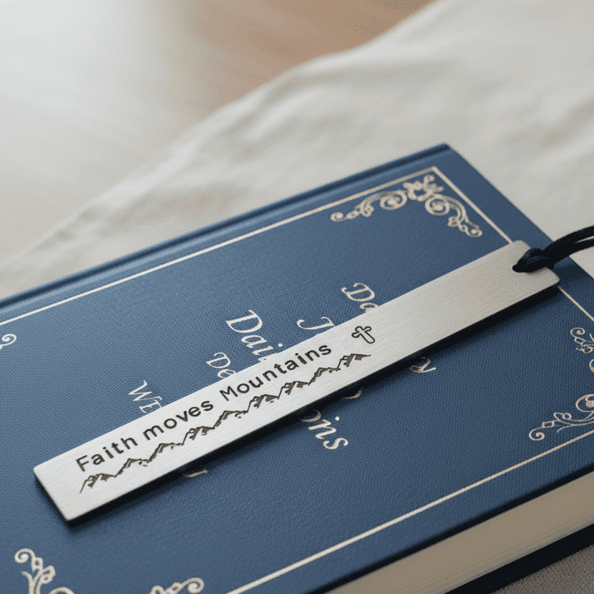 Faith Moves Mountains Bookmark Personalised Baptism Gift
