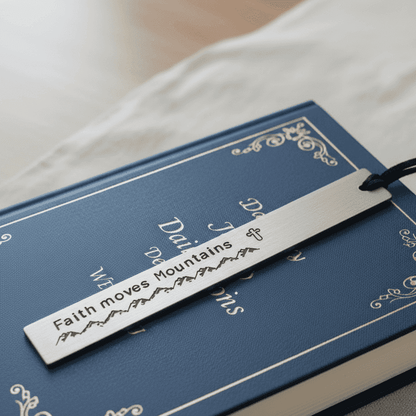 Faith Moves Mountains Bookmark Personalised Baptism Gift