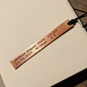 Birth Announcement Bronze Bookmark New Baby Gift