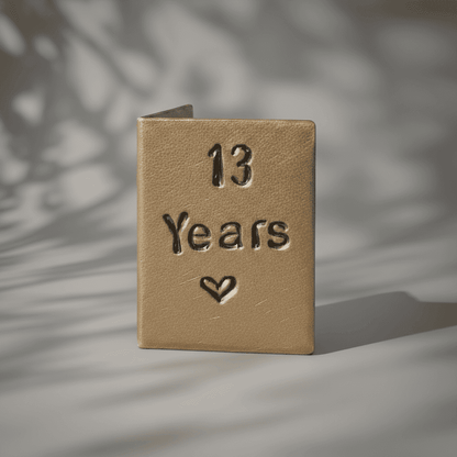 13 Years Hand Stamped Copper Anniversary Card 13th Anniversary Gifts