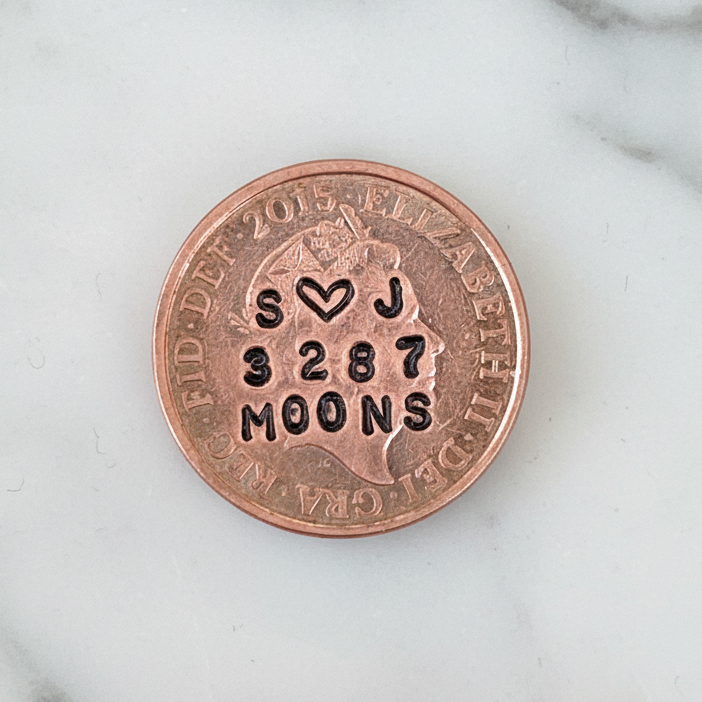 22nd Anniversary 3287 Moons Penny Personalised 22 Years