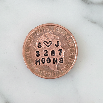 22nd Anniversary 3287 Moons Penny Personalised 22 Years
