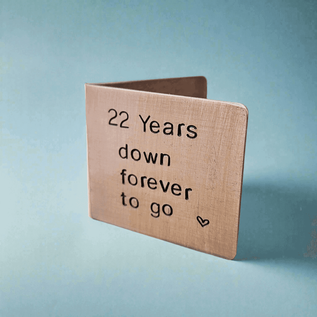 22nd Anniversary Years Down Forever To Go Copper Anniversary Card 22nd Anniversary GiftAnniversary Gifts