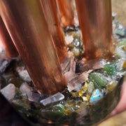 Camo Tower Cloudbuster 5 Pipe Chembuster Orgonite Labradorite Moonstone Shungite