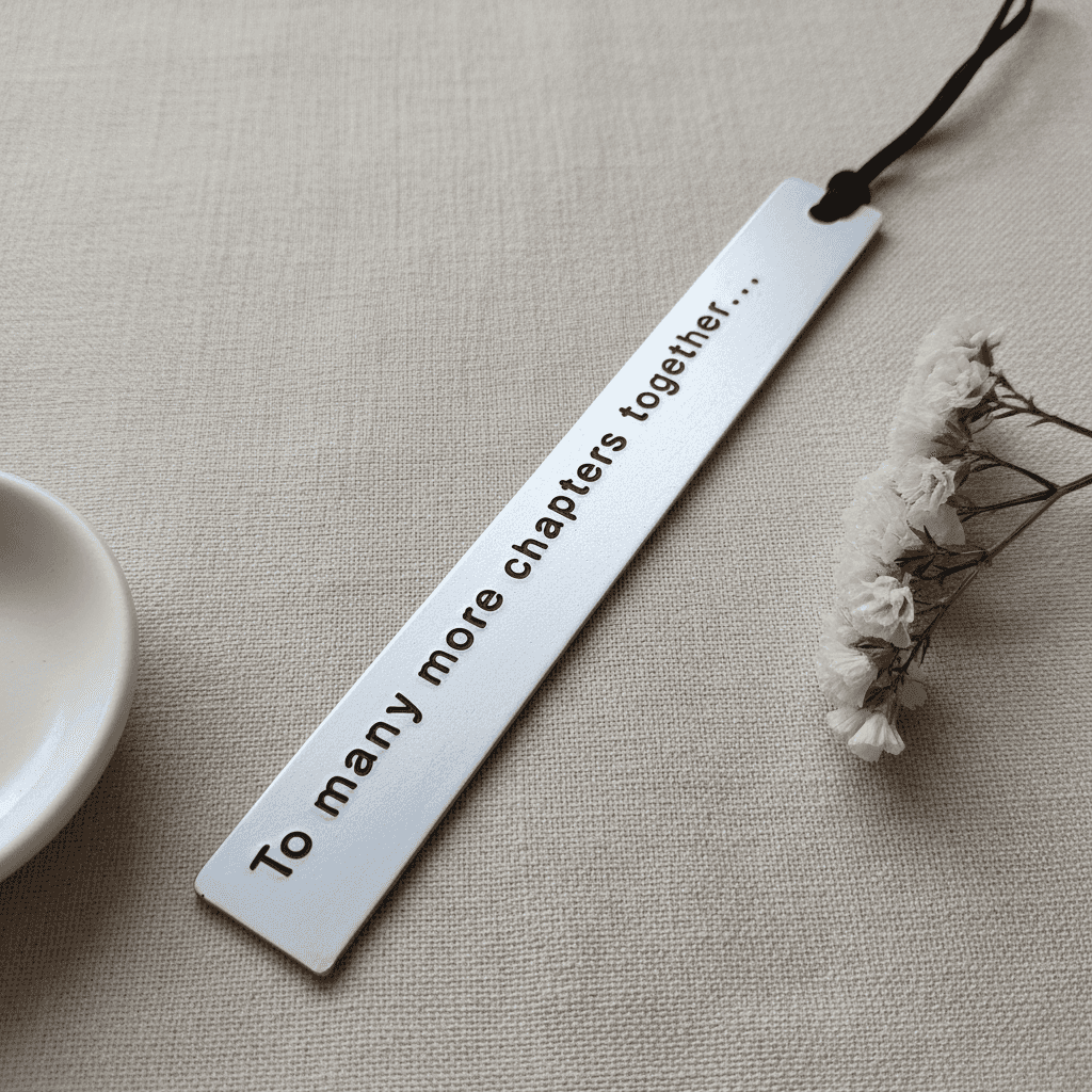 To Many More Chapters Together Metal Bookmark Personalised
