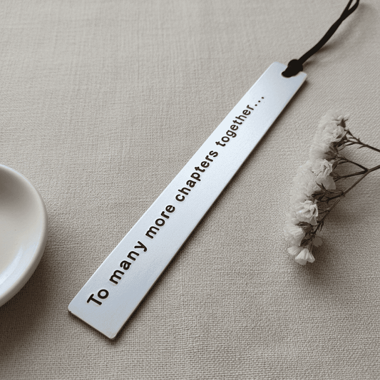 To Many More Chapters Together Metal Bookmark Personalised