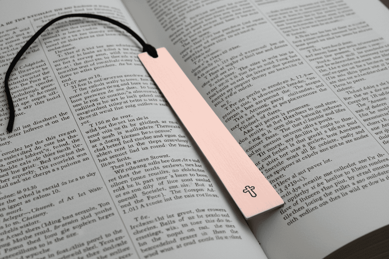 Copper Bookmark Personalised Bible Marker Cross Gift Hand Stamped Baptism Gift