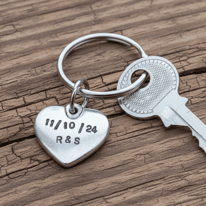 Valentines Day Keychain Anniversary Gift Heart PersonalisedCute Keychain Anniversary Gift Heart Personalised