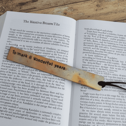 Bronze Bookmark Personalised 8th 8th Anniversary Gift Bronze Bookmark Anniversary Gift Hand Stamped Traditional 8 Years Handmade