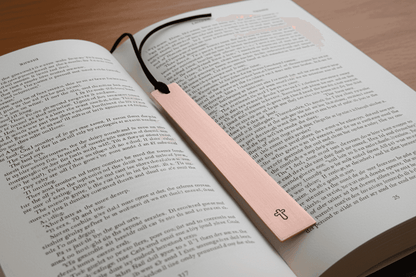 Copper Bookmark Personalised Bible Marker Cross Gift Hand Stamped Baptism Gift