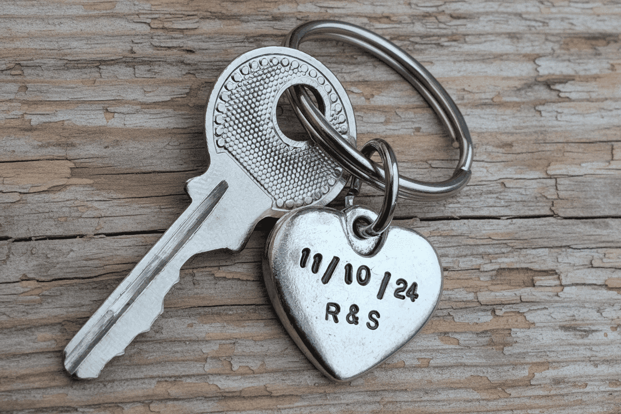 Valentines Day Keychain Anniversary Gift Heart PersonalisedCute Keychain Anniversary Gift Heart Personalised