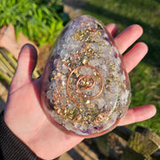 Wall Hanging Orgonite Egg Ovo Shield 5g Cloudbuster EMF Amethyst Selenite Shungite