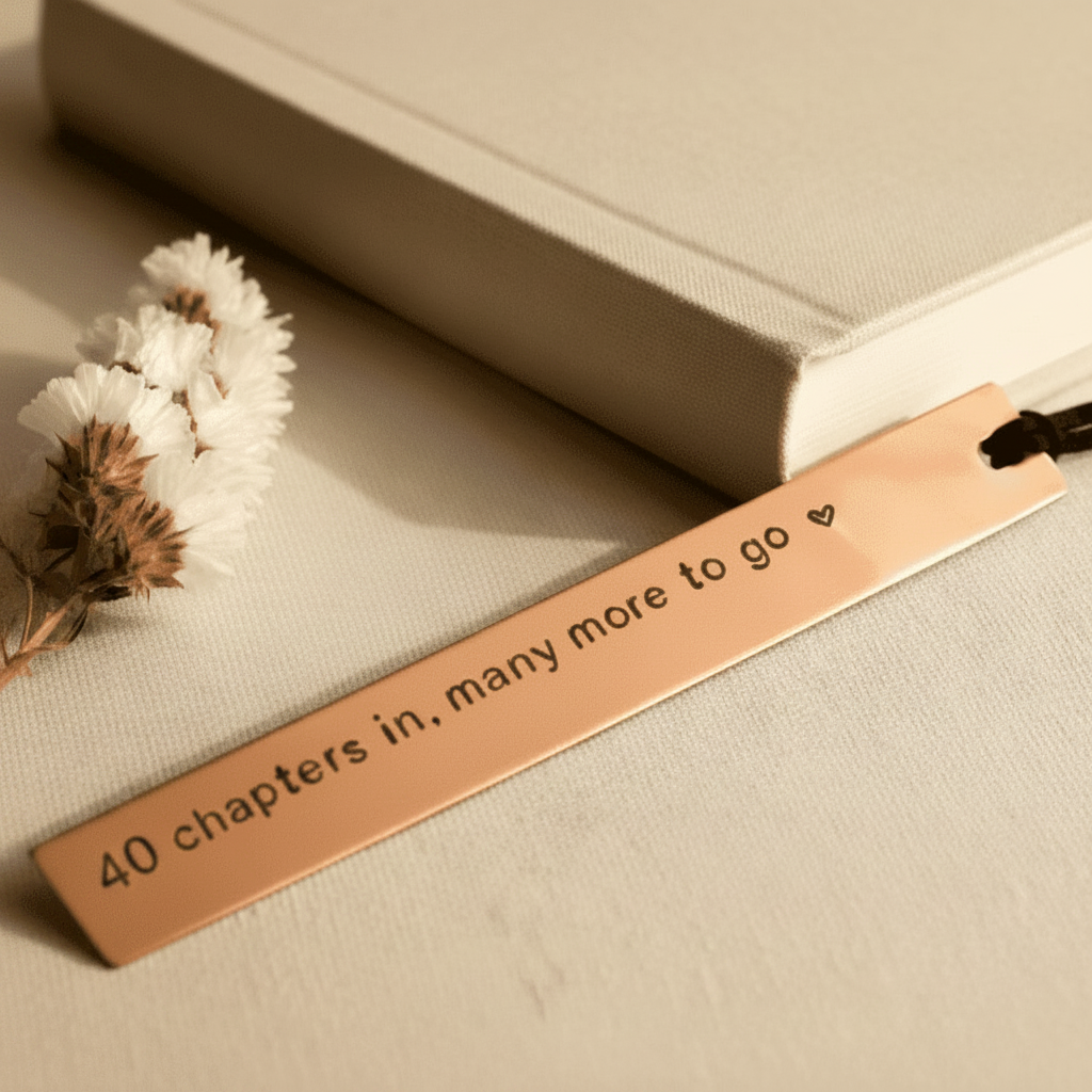 40th Anniversary Bookmark 40 Chapters Bronze Personalised