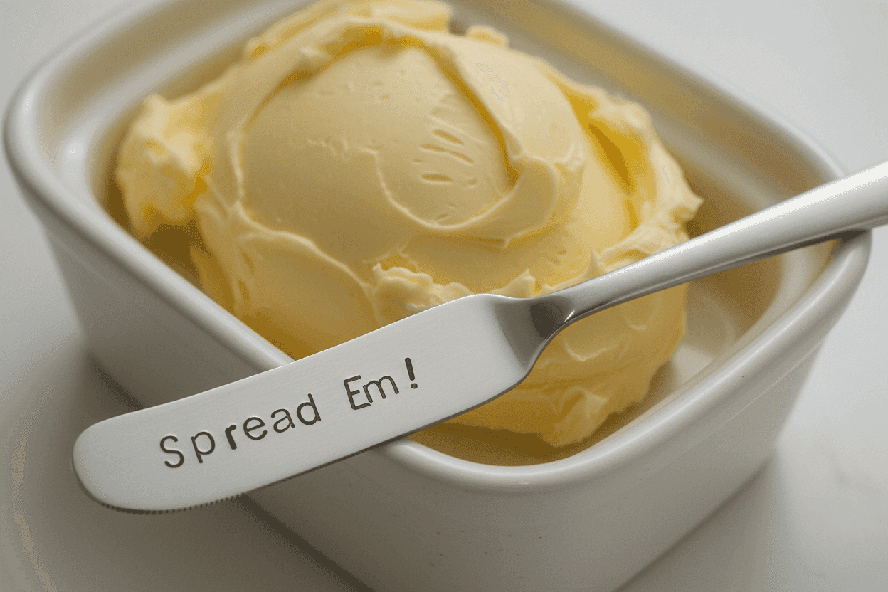 Funny Cutlery SPREAD EM Hand Stamped Funny Butter Knife