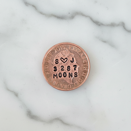 22nd Anniversary 3287 Moons Penny Personalised 22 Years