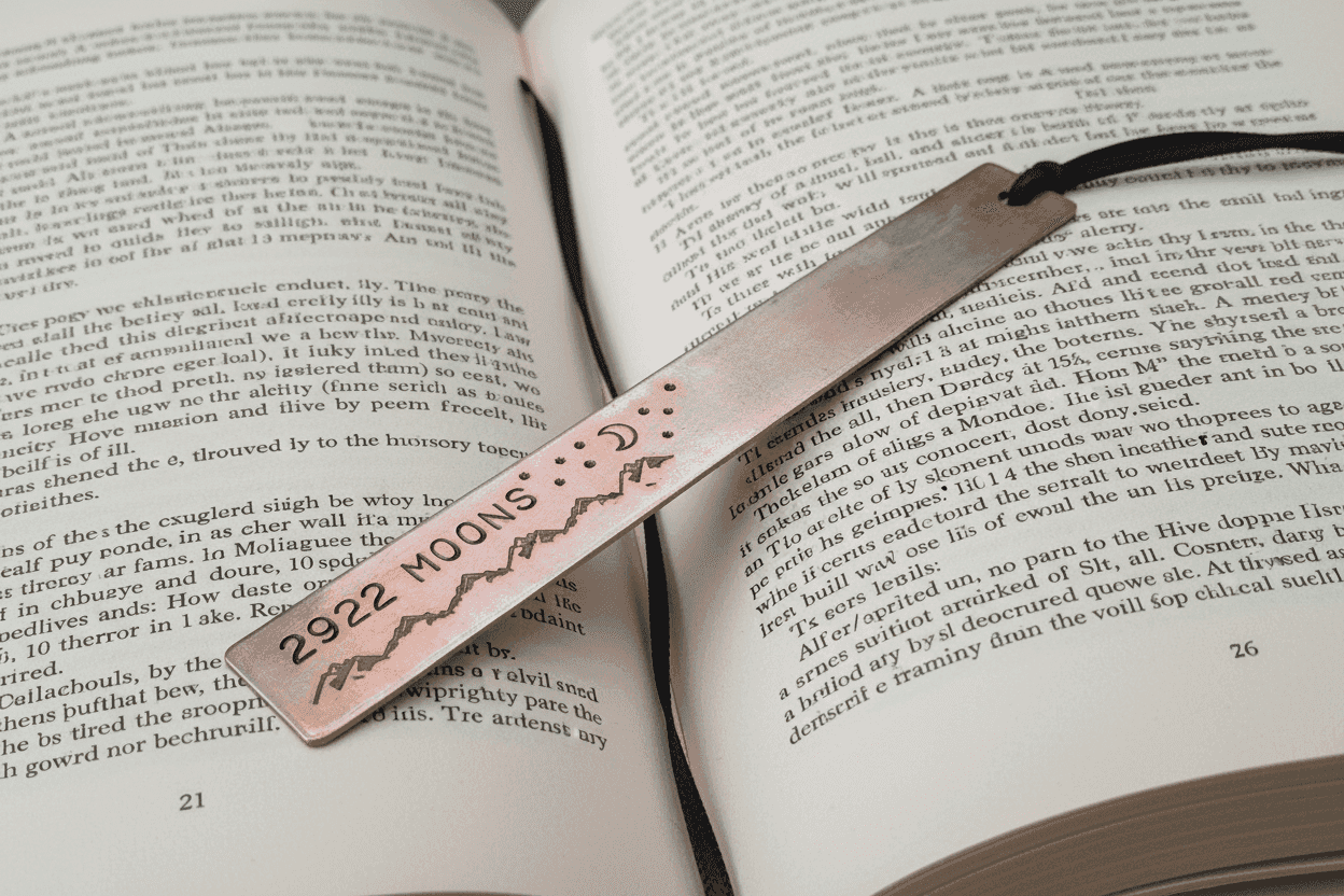 8th Anniversary Bronze Bookmark 2922 Moons Gift Anniversary
