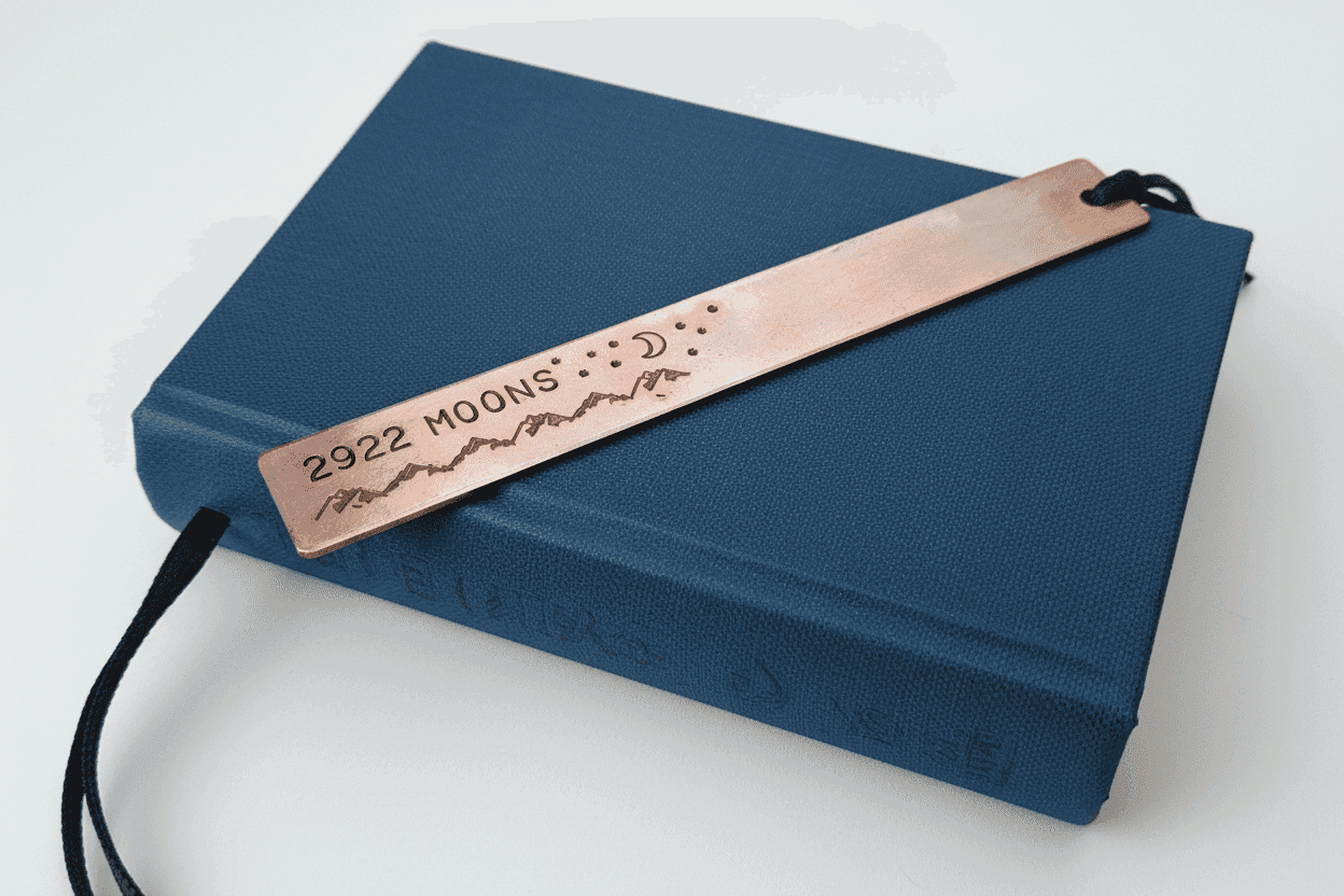 8th Anniversary Bronze Bookmark 2922 Moons Gift Anniversary