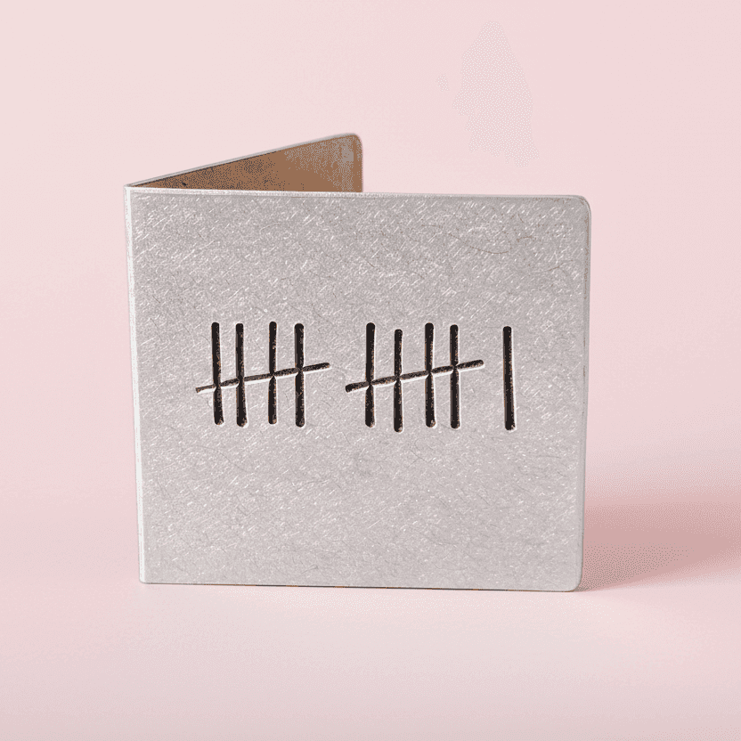 11th Anniversary 11 Years Tally Mark Personalised Card