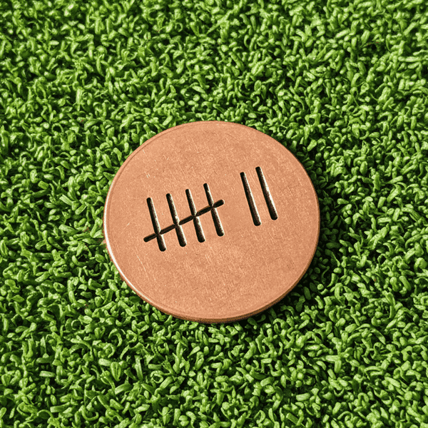 7th Anniversary Copper Golf Ball Marker Gifts Husband Tally Mark