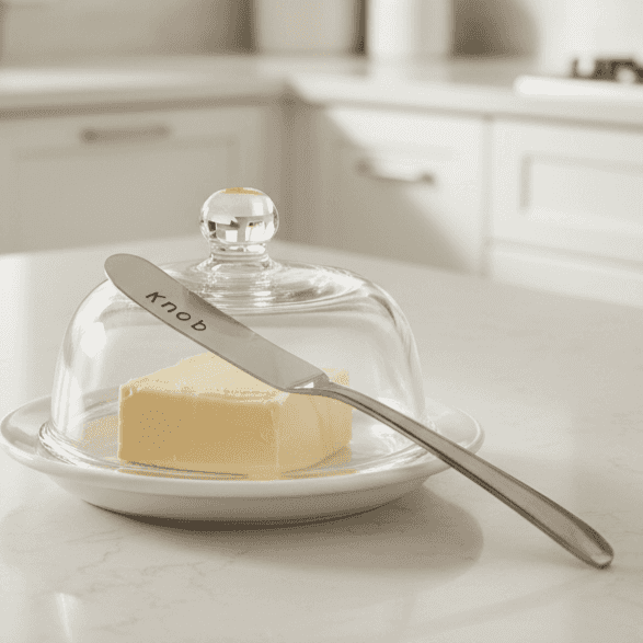 KNOB Knife Hand Stamped Funny Butter Knife Funny Gift Anniversary Valentines Day Cheese Knife